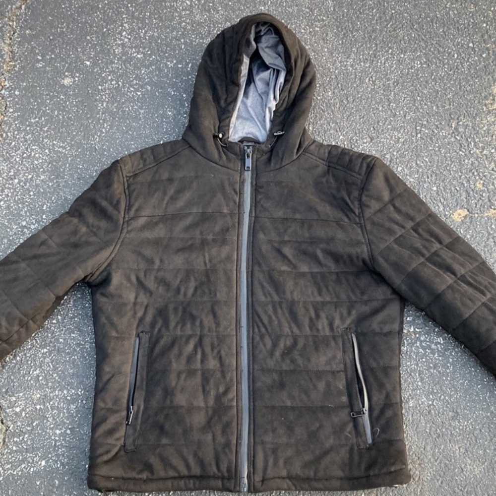 Zara Faux Suede Quilted Jacket